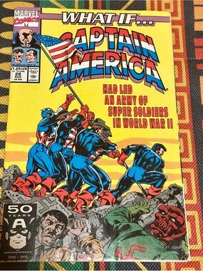 💥 VINTAGE What If #28 Captain America Army! 1991 Ron Wilson 50th Anniv Cover 🇺🇸